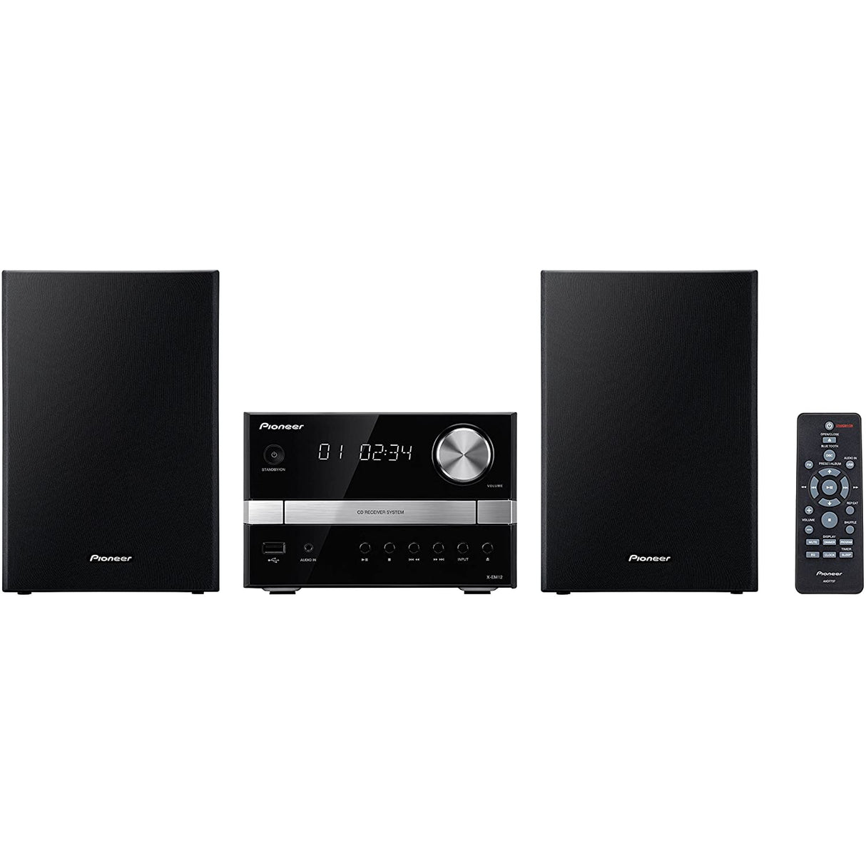 Pioneer X-EM12 2x15W Micro System with CD, USB and FM Tuner - Black