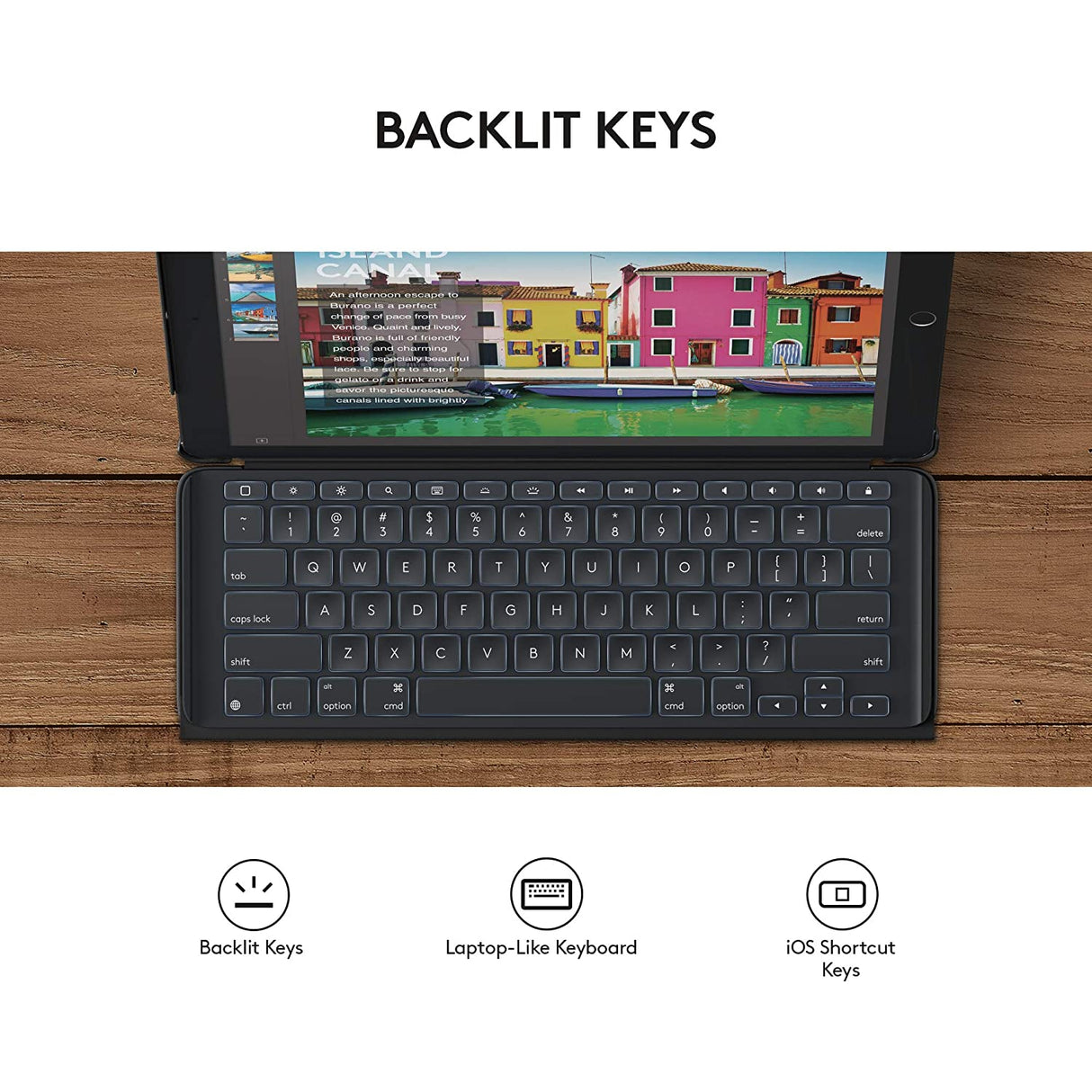 Logitech Slim Combo Detachable Keyboard for iPad Pro 12.9-Inch - Black