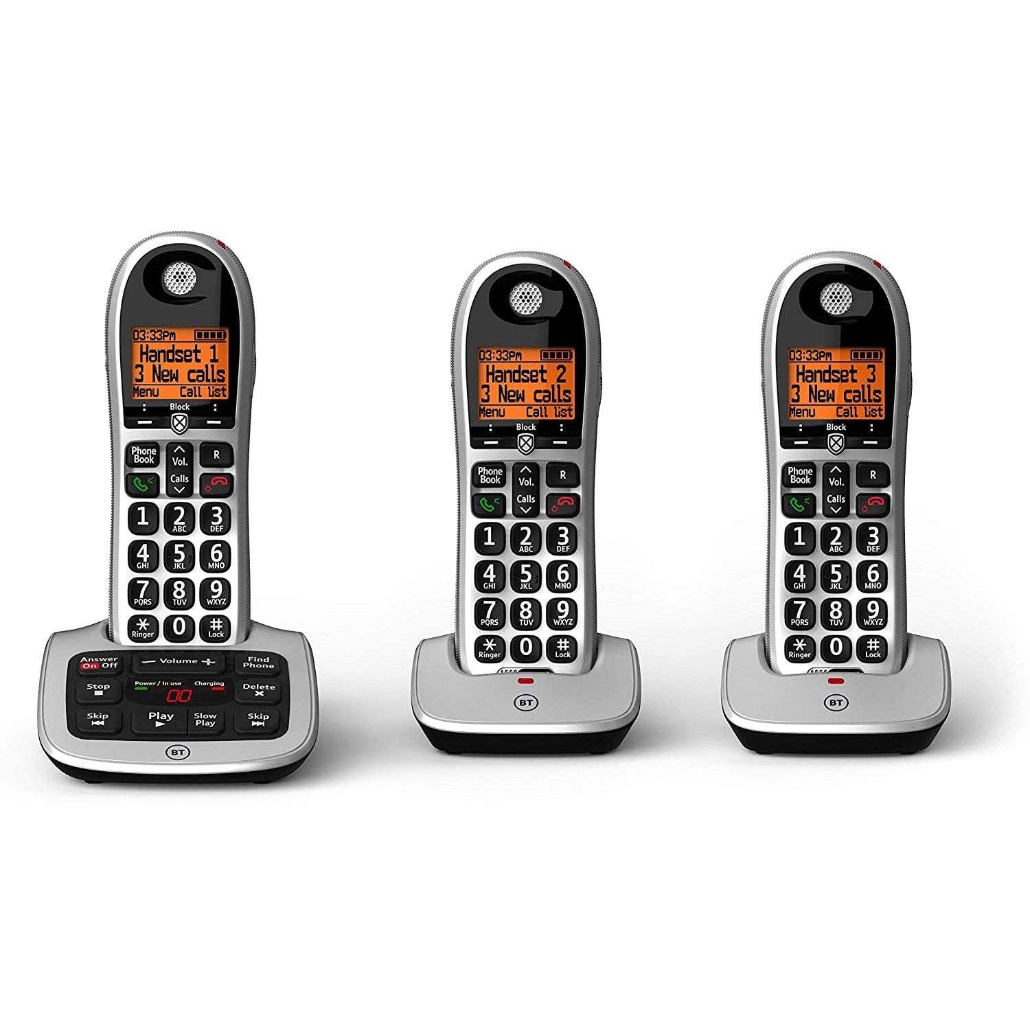 BT 4600 Big Button Advanced Call Blocker Home Phone with Answer Machine (Trio Handset Pack)