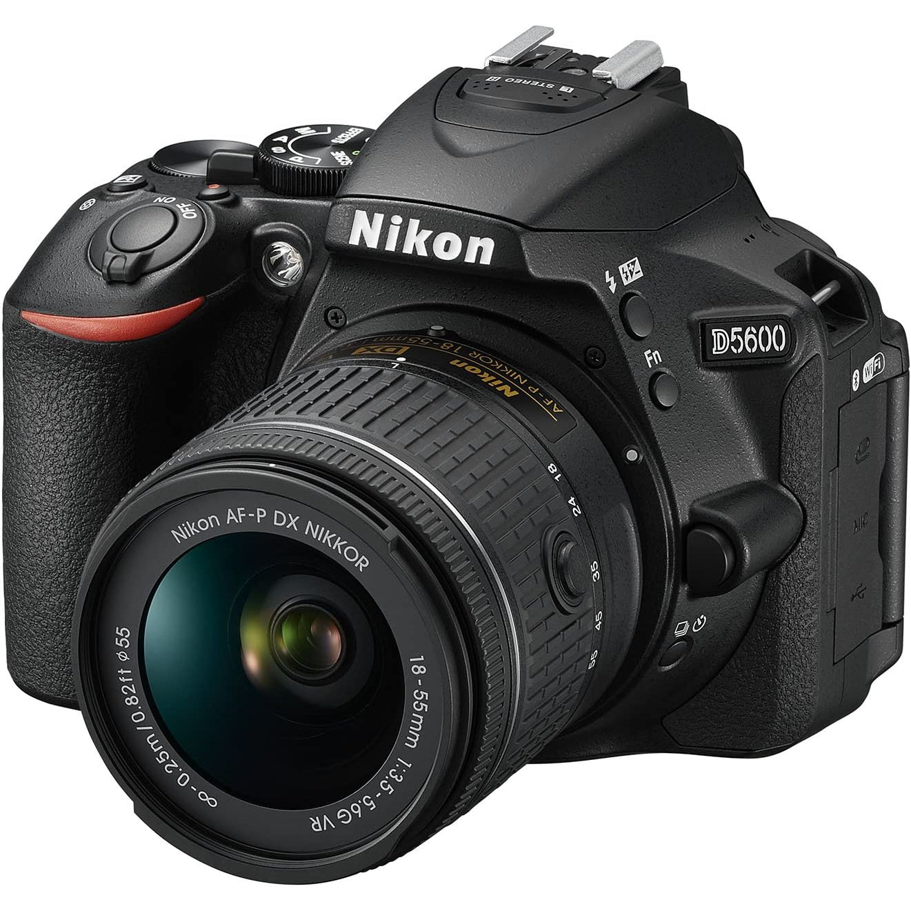 Nikon D5600 DSLR Camera with AF-P 18-55VR Lens, Black