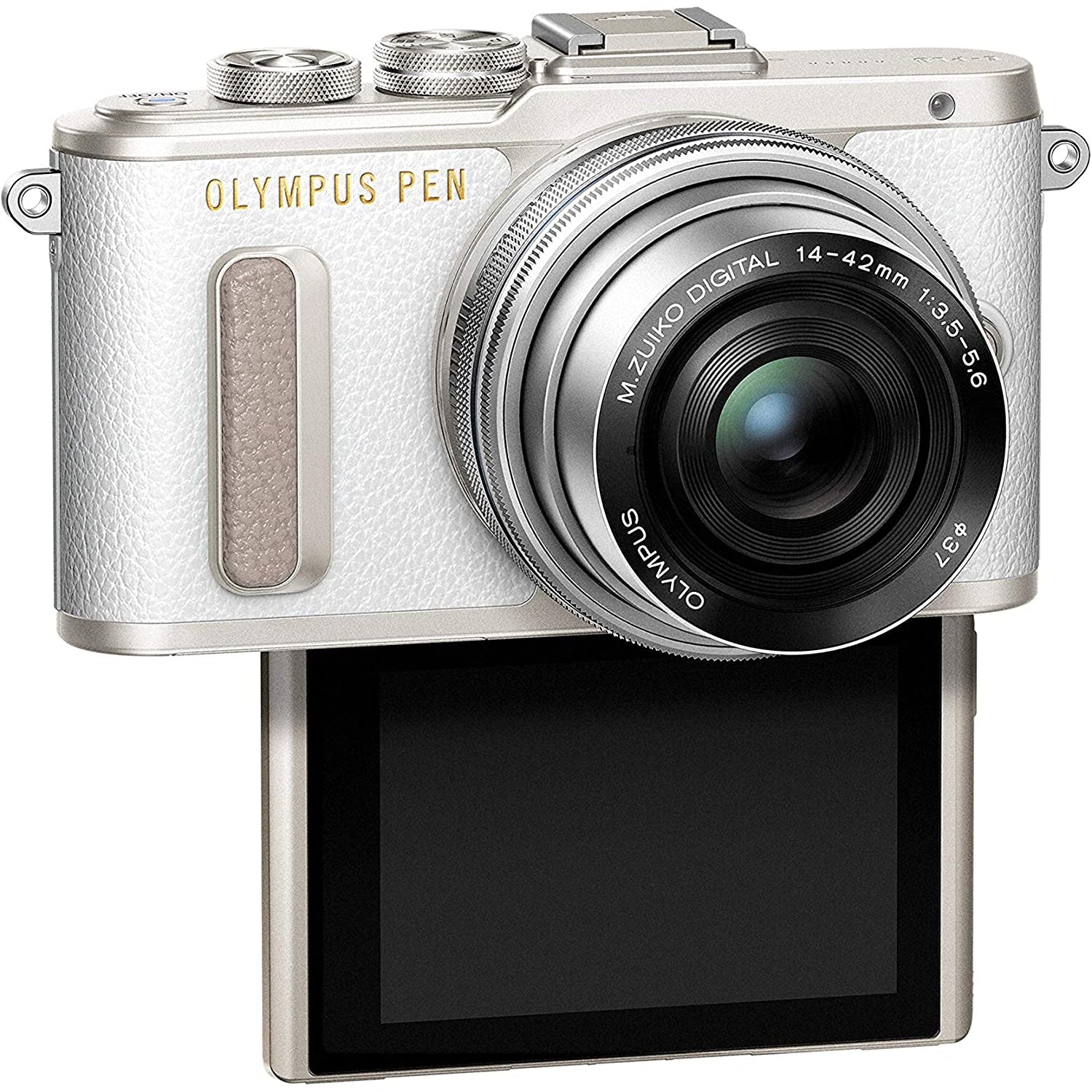 Olympus PEN E-PL8 Kit, 16.4 Megapixel, Image Stabilisation, Electronic Viewfinder, FHD Video, Wi-Fi + M.Zuiko 14-42 mm EZ Zoom Lens, White/Black