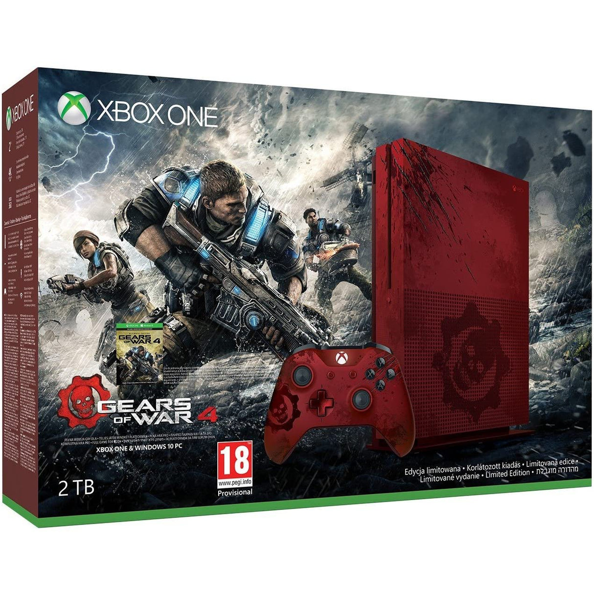 Xbox One S Gears of War 4 Limited Edition Console 2TB Refurbished Excellent