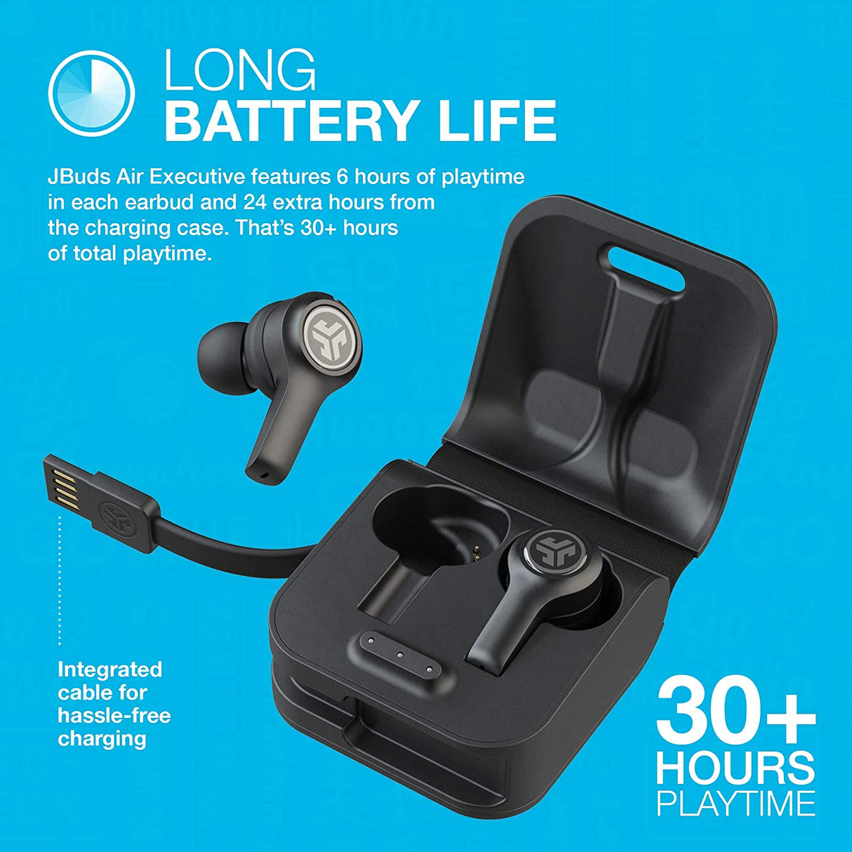 JLab Audio JBuds Air Executive True Wireless Earbuds - Black - Refurbished Excellent