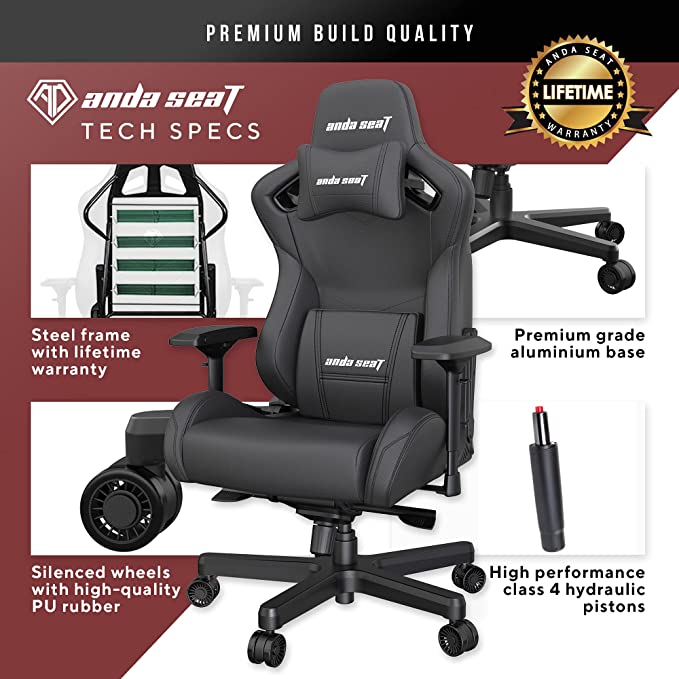 Anda Seat Kaiser Series Pro Gaming Chair Black (AD12XL-07-B-PV-B01)