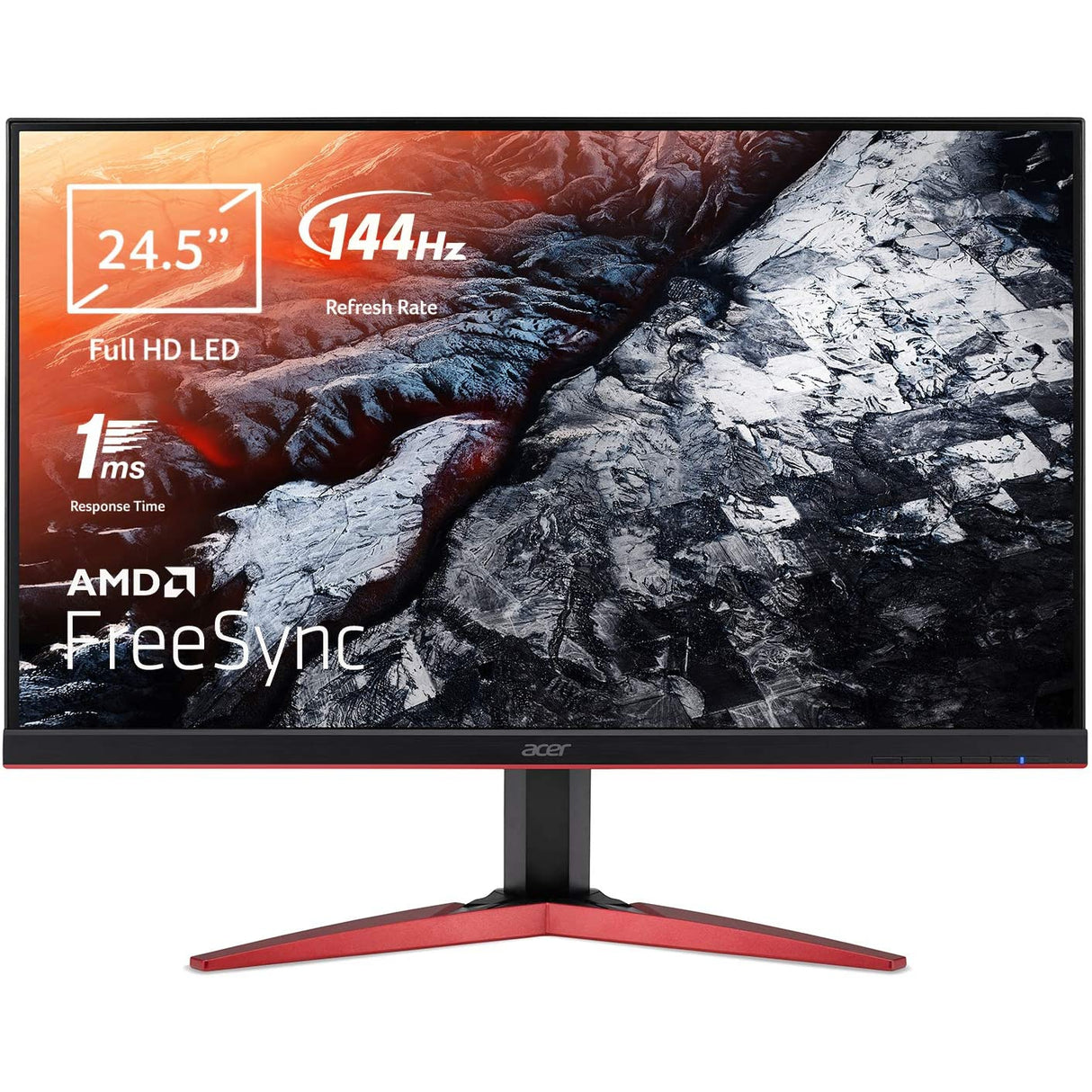 Acer KG251Q 24.5 Inch FHD Gaming Monitor UM.KX1EE.J01 - Black/Red