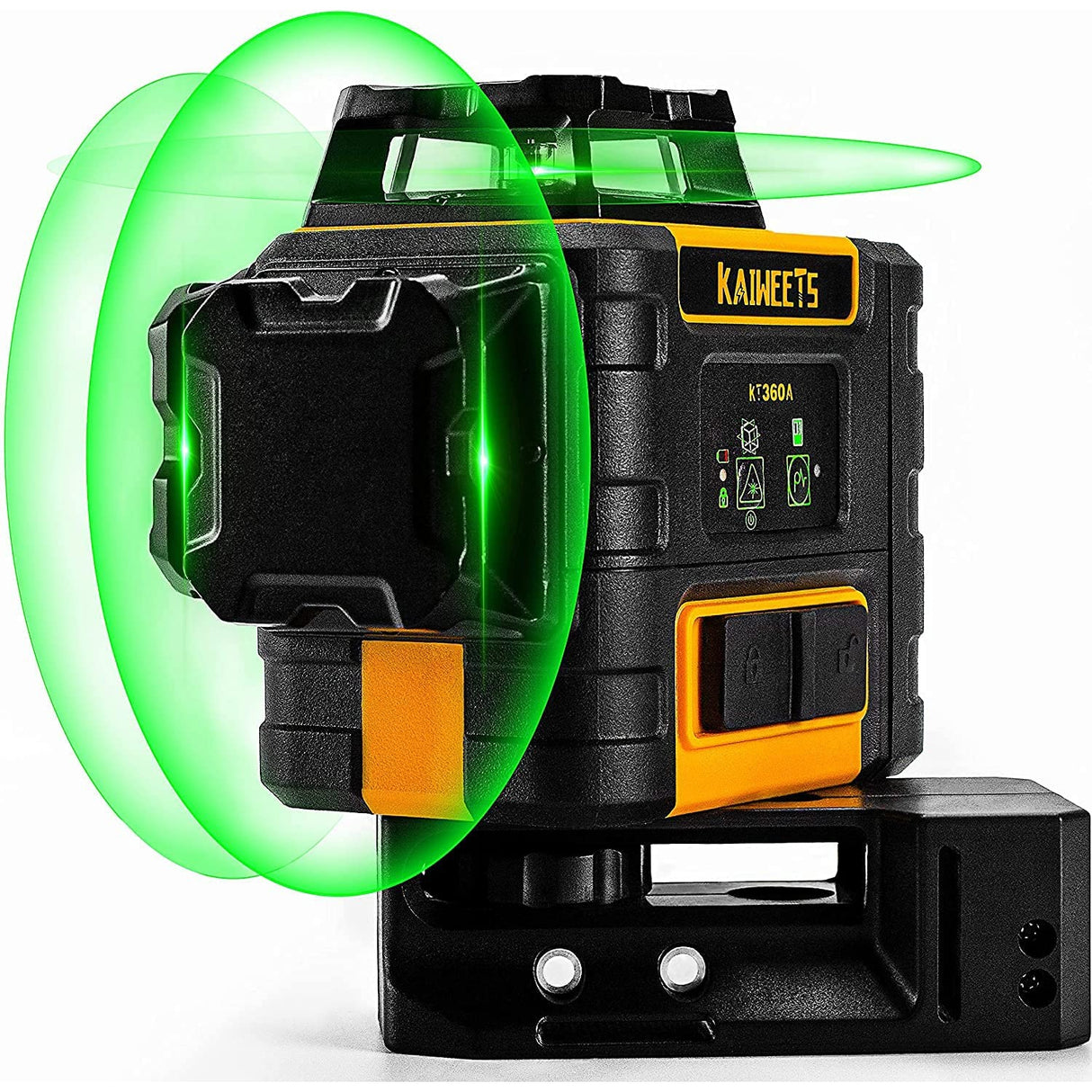Kaiweets KT360A Laser Level Green, 3X360° Laser Level, 3D Lines Laser 30M (Up to 60M with Detector) with Self-Levelling Mode