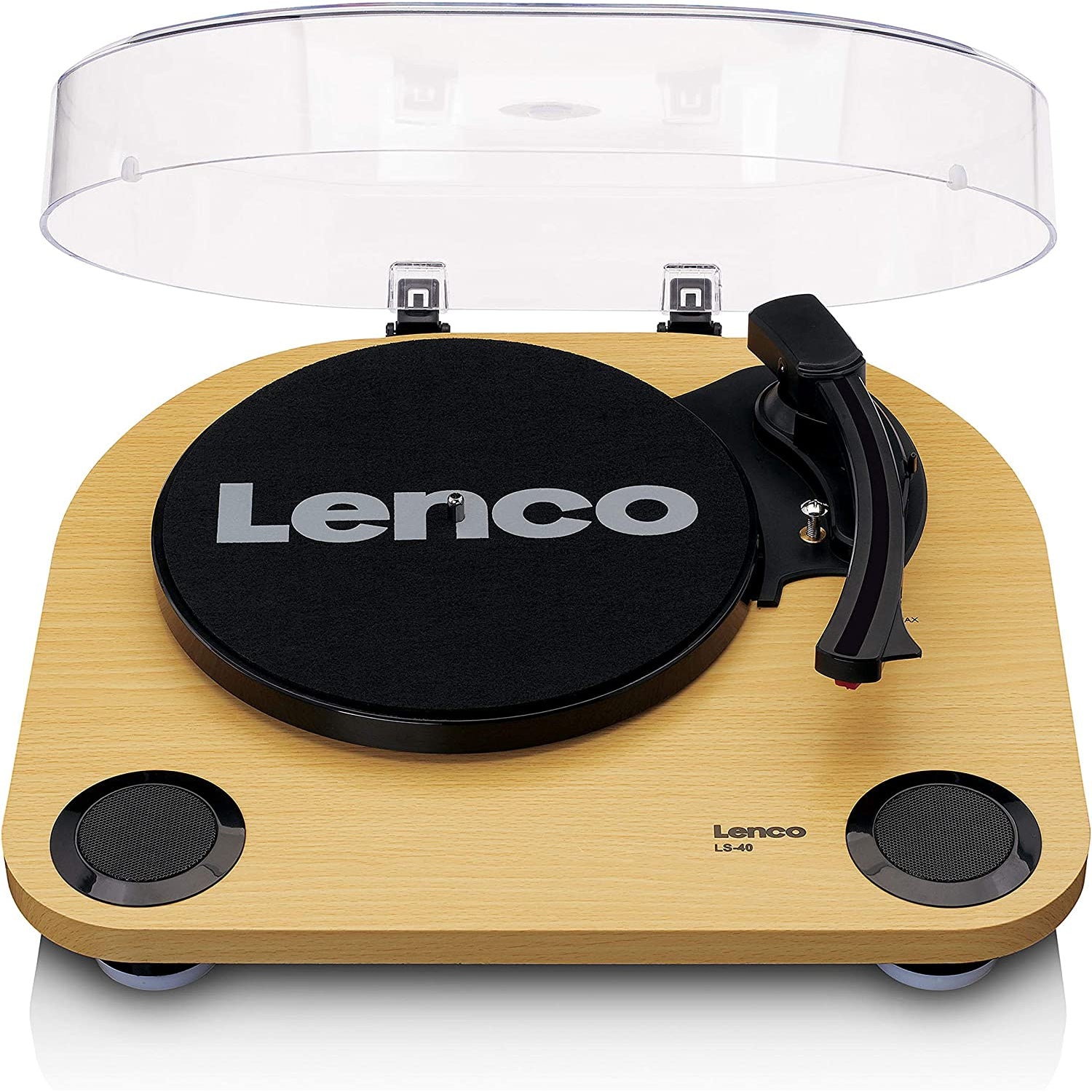 Lenco LS-40WD Turntable With Built-in Speakers, Wood