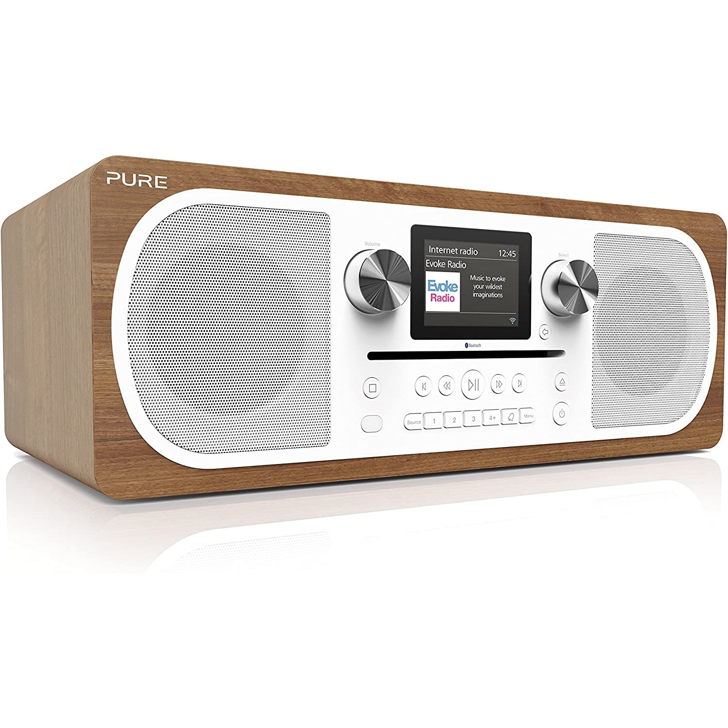 Pure Evoke C-F6 DAB+/FM All-In-One Smart Music System, Walnut