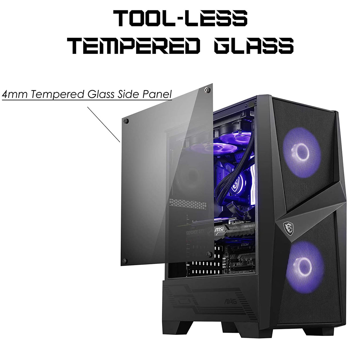MSI MAG FORGE 100M Mid Tower Gaming Computer Case - Black