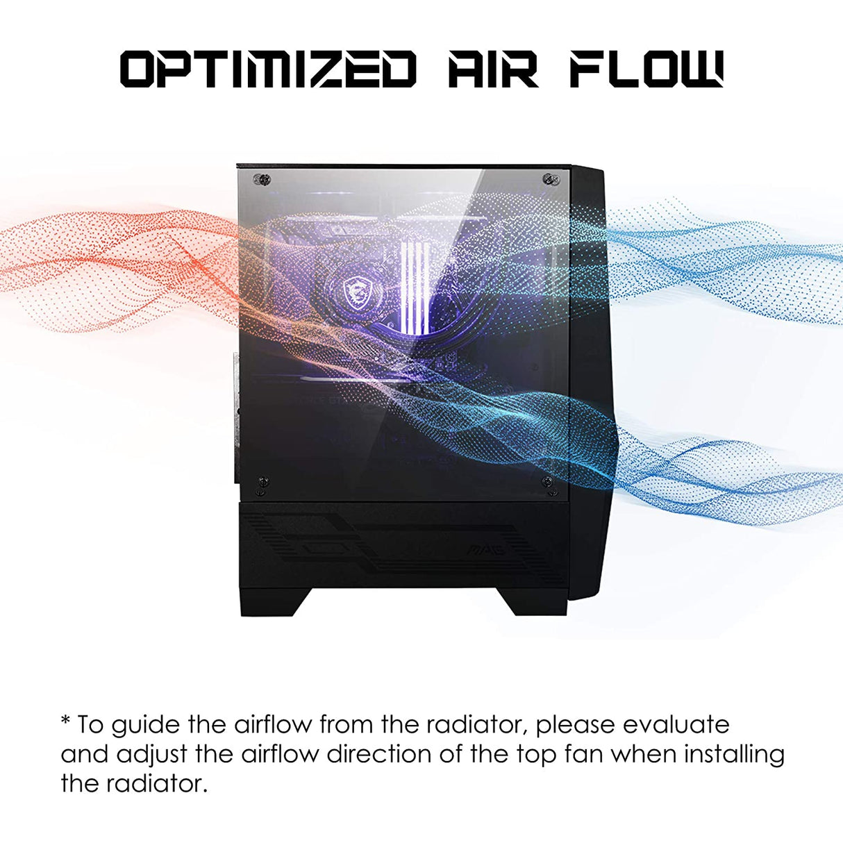 MSI MAG FORGE 100M Mid Tower Gaming Computer Case - Black