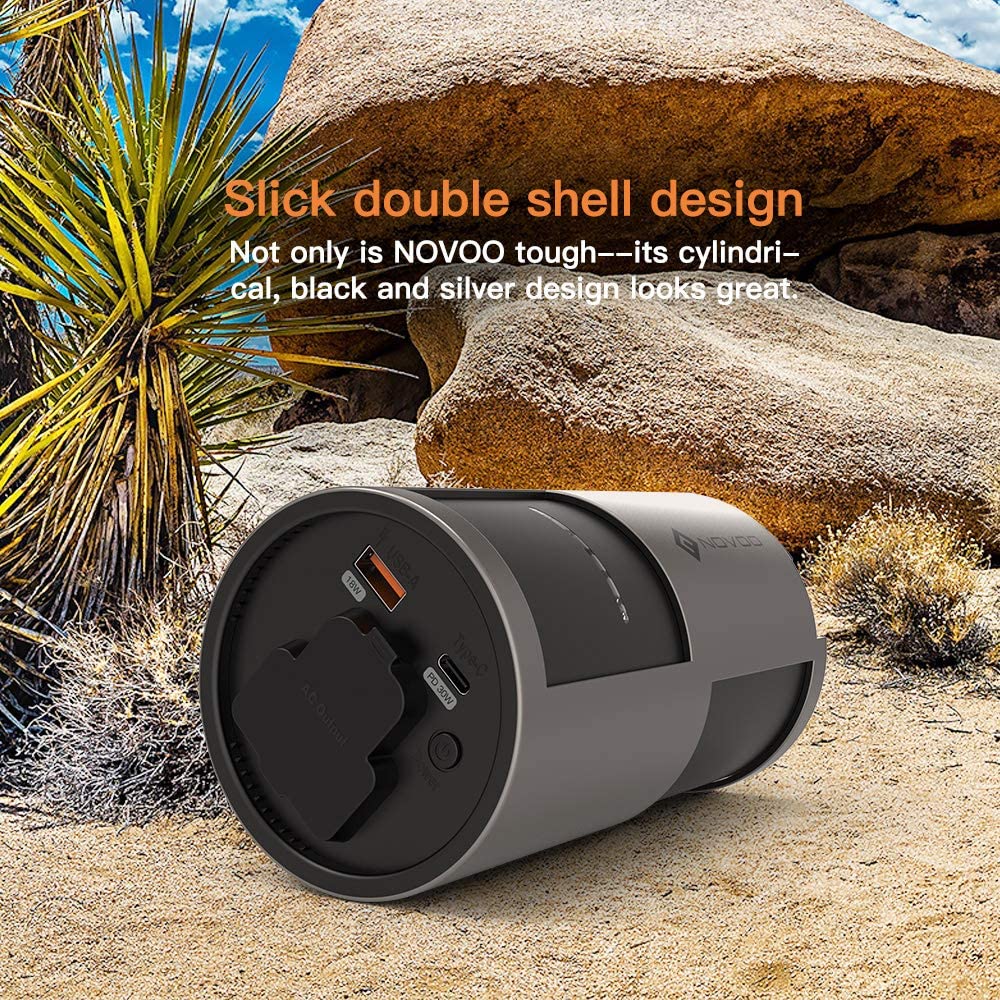 Novoo Power Bank with AC Outlet, 81W Portable Charger 22500mAh with USB C Port, USB 3.0 Quick Charge Port & UK Plug Port