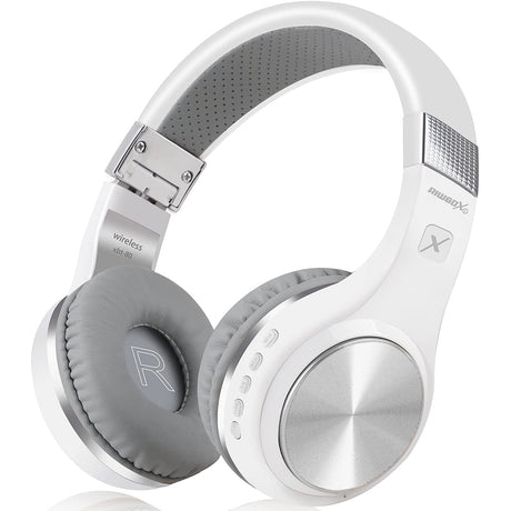 Riwbox XBT-80 Wireless Bluetooth Headphones - White / Silver