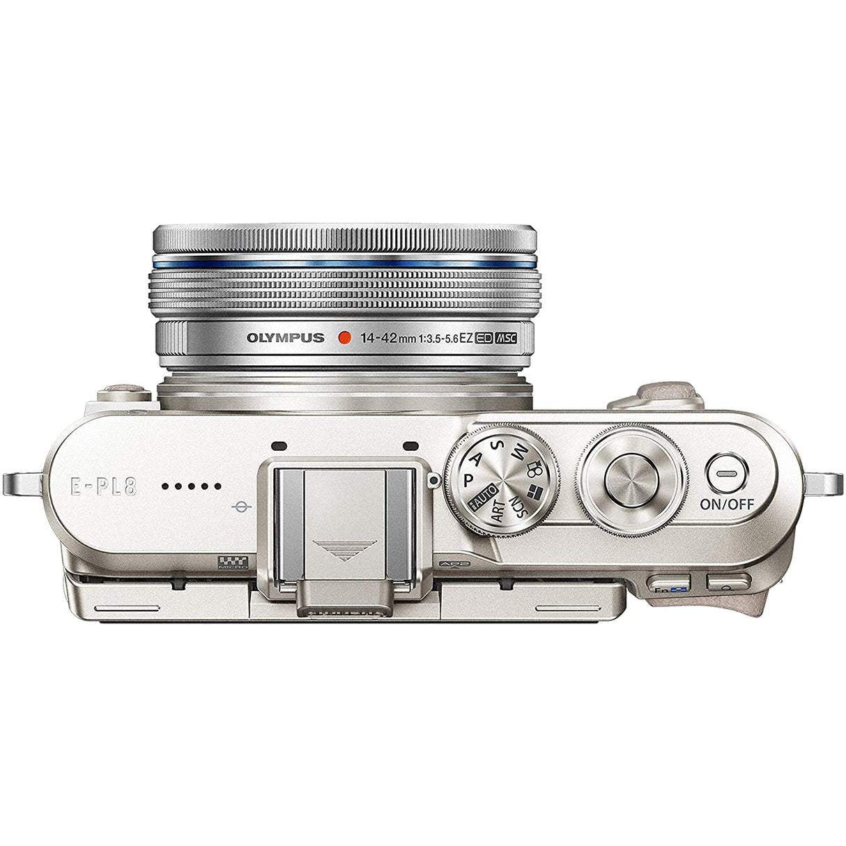 Olympus PEN E-PL8 Kit, 16.4 Megapixel, Image Stabilisation, Electronic Viewfinder, FHD Video, Wi-Fi + M.Zuiko 14-42 mm EZ Zoom Lens, White/Black