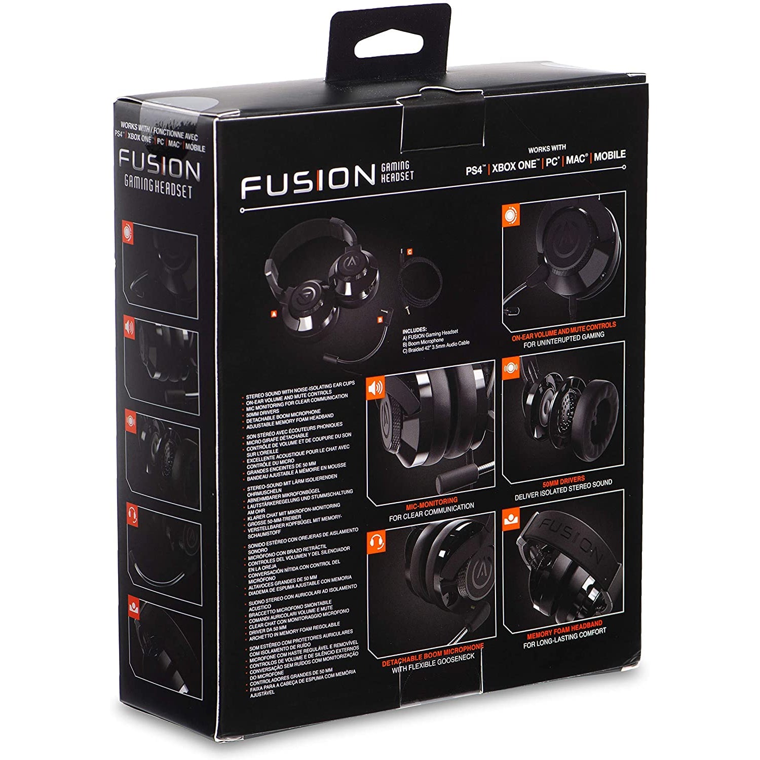 PowerA FUSION Wired Gaming Headset with Mic - Black - New