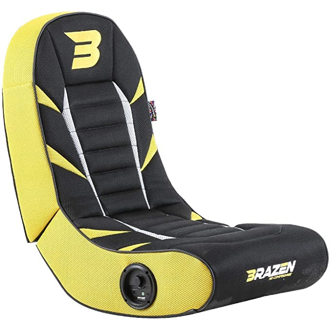 BraZen Python 2.0 Bluetooth Surround Sound Gaming Chair in Yellow/Black