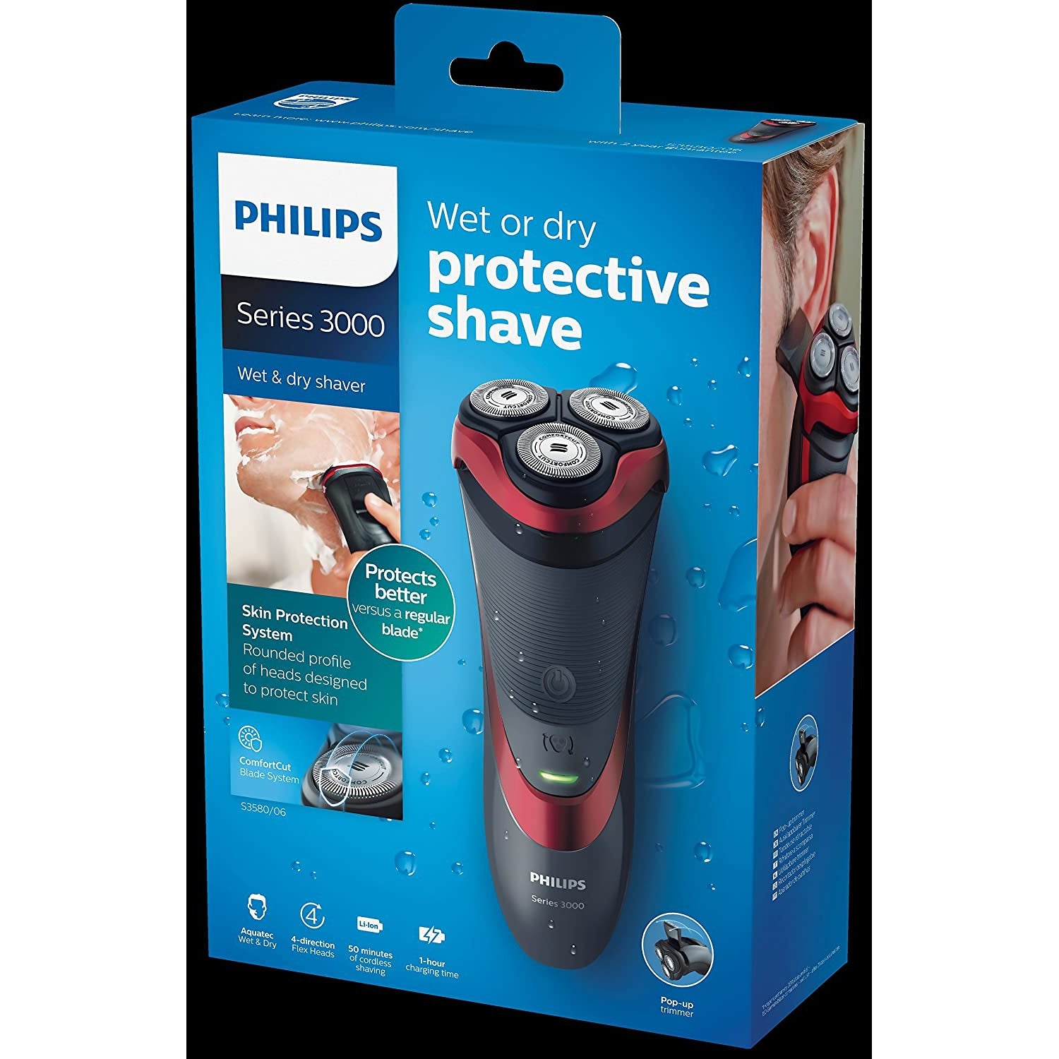 Philips Shaver Series 3000 Wet & Dry Electric Shaver - S3580/06