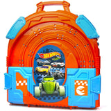 Hot Wheels Deluxe Track Pack – Slot Track Carrying Case – Includes Two 1:64 Cars with 9.1 Feet of Track