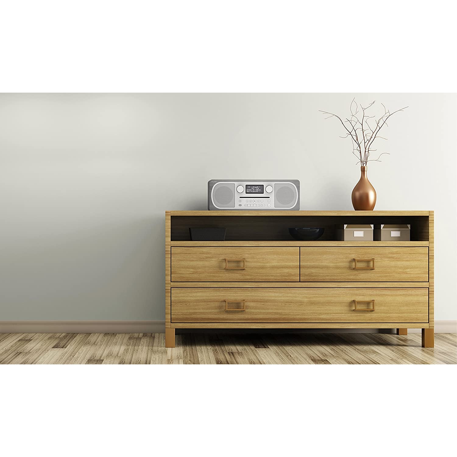 Pure Evoke CD-6 All-in-One Music System with DAB/DAB+/FM - Grey Oak