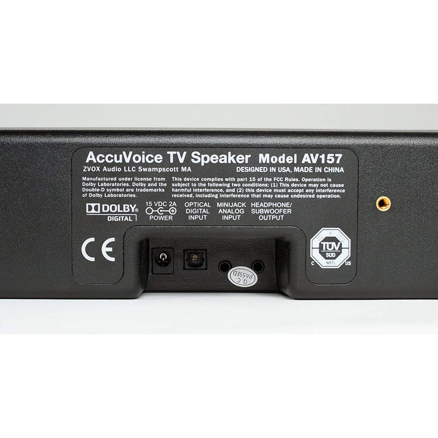 AccuVoice AV157 TV Speaker - Black