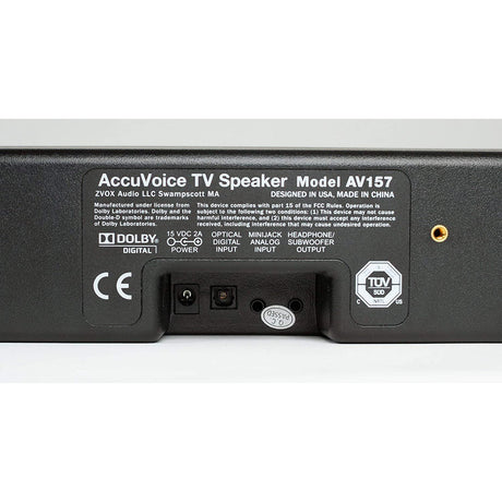 AccuVoice AV157 TV Speaker - Black