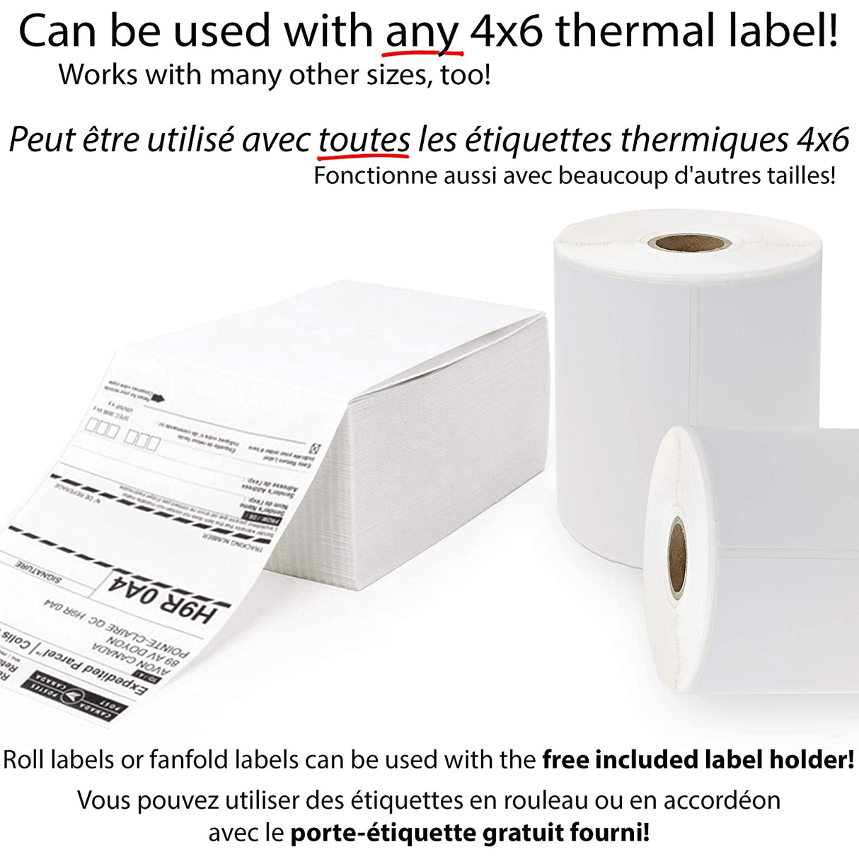 Direct Thermal Label Printer for 4x6 Labels – Commercial Grade High-Speed Shipping Label Maker - Black