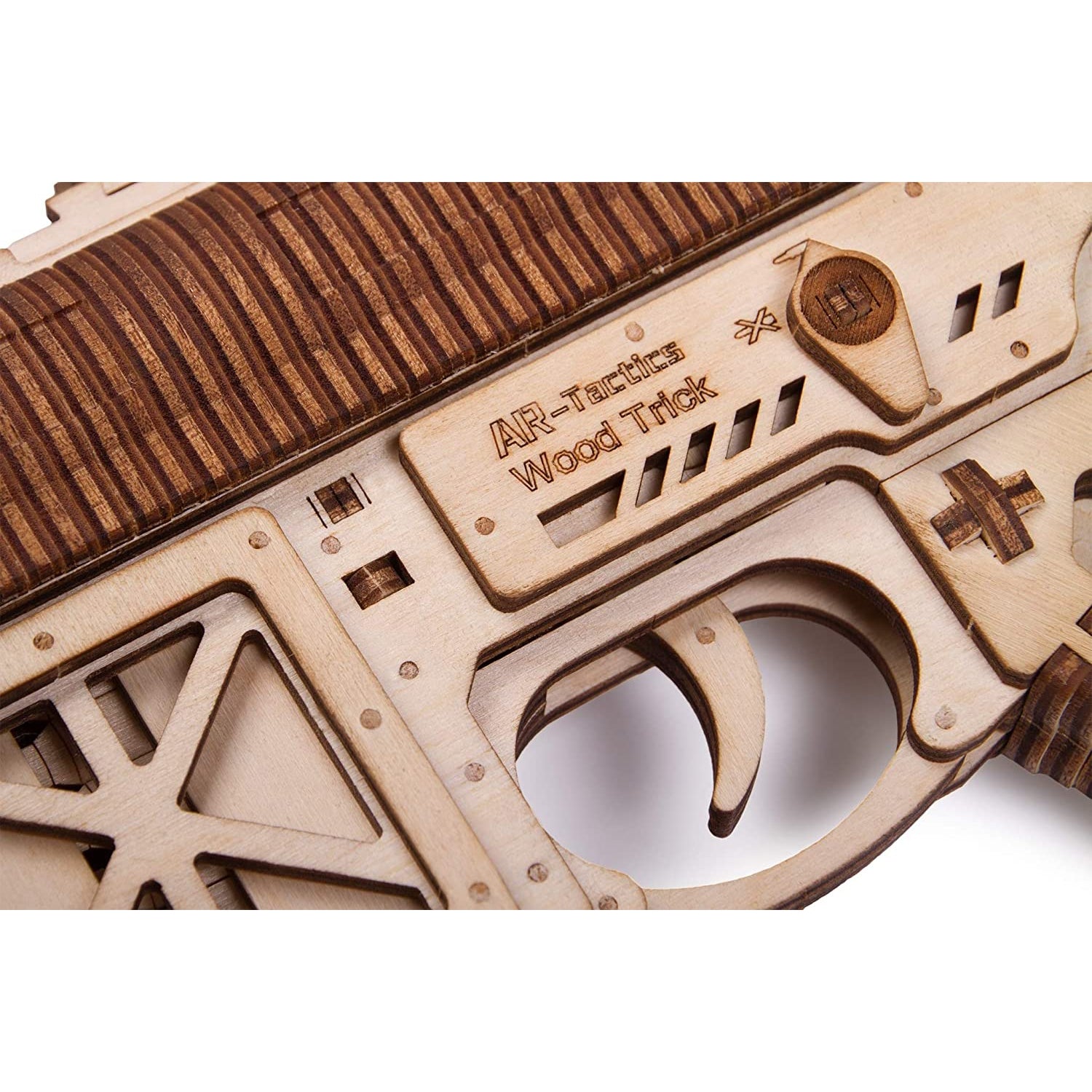 Wood Trick Assault Gun AR-T Model Kit with Telescoping Butt, Fuse, Sight and Clip for 12 Rounds