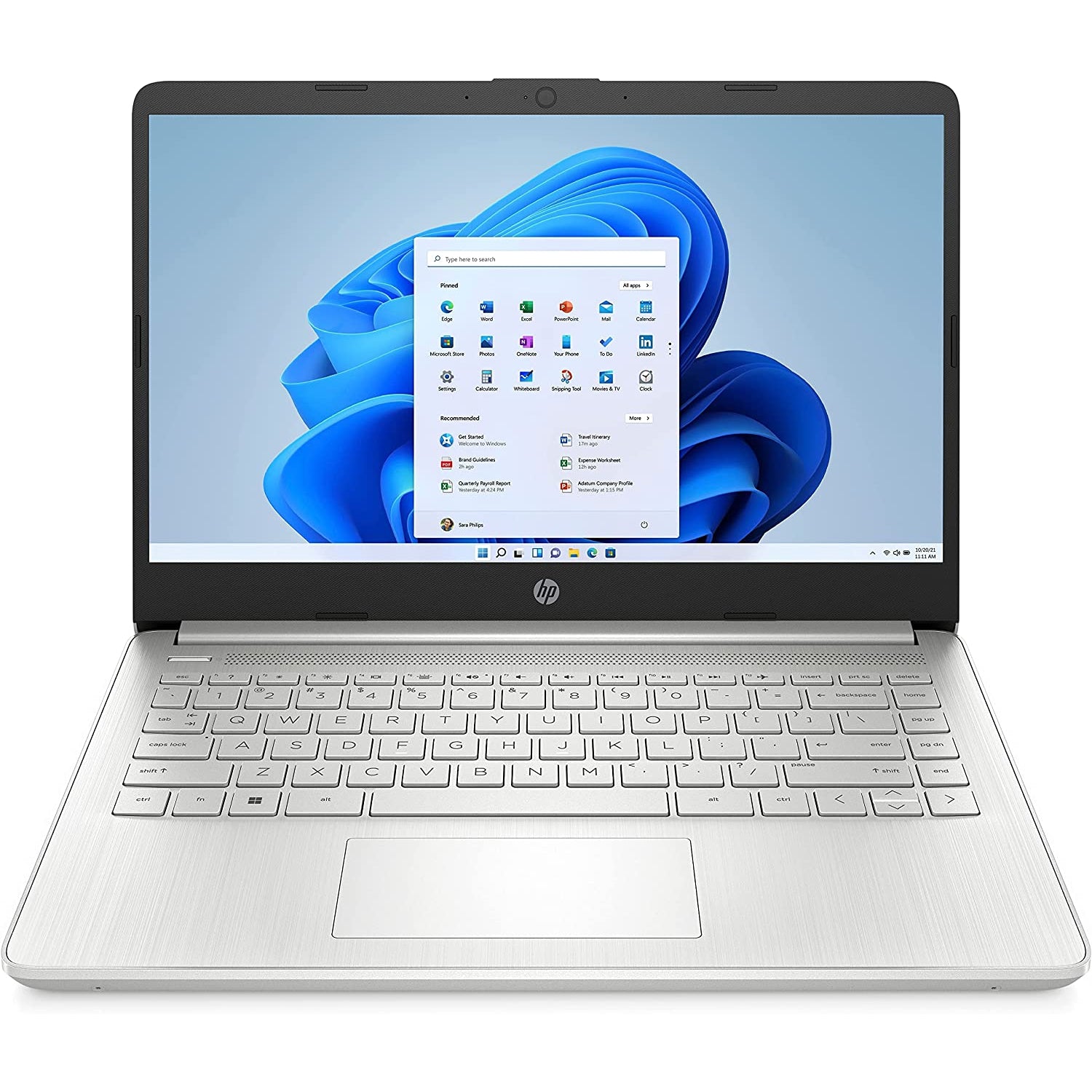 HP 14S-FQ1000NA Laptop, AMD Ryzen 5 8GB RAM 256GB SSD 14" - Silver - Refurbished Pristine