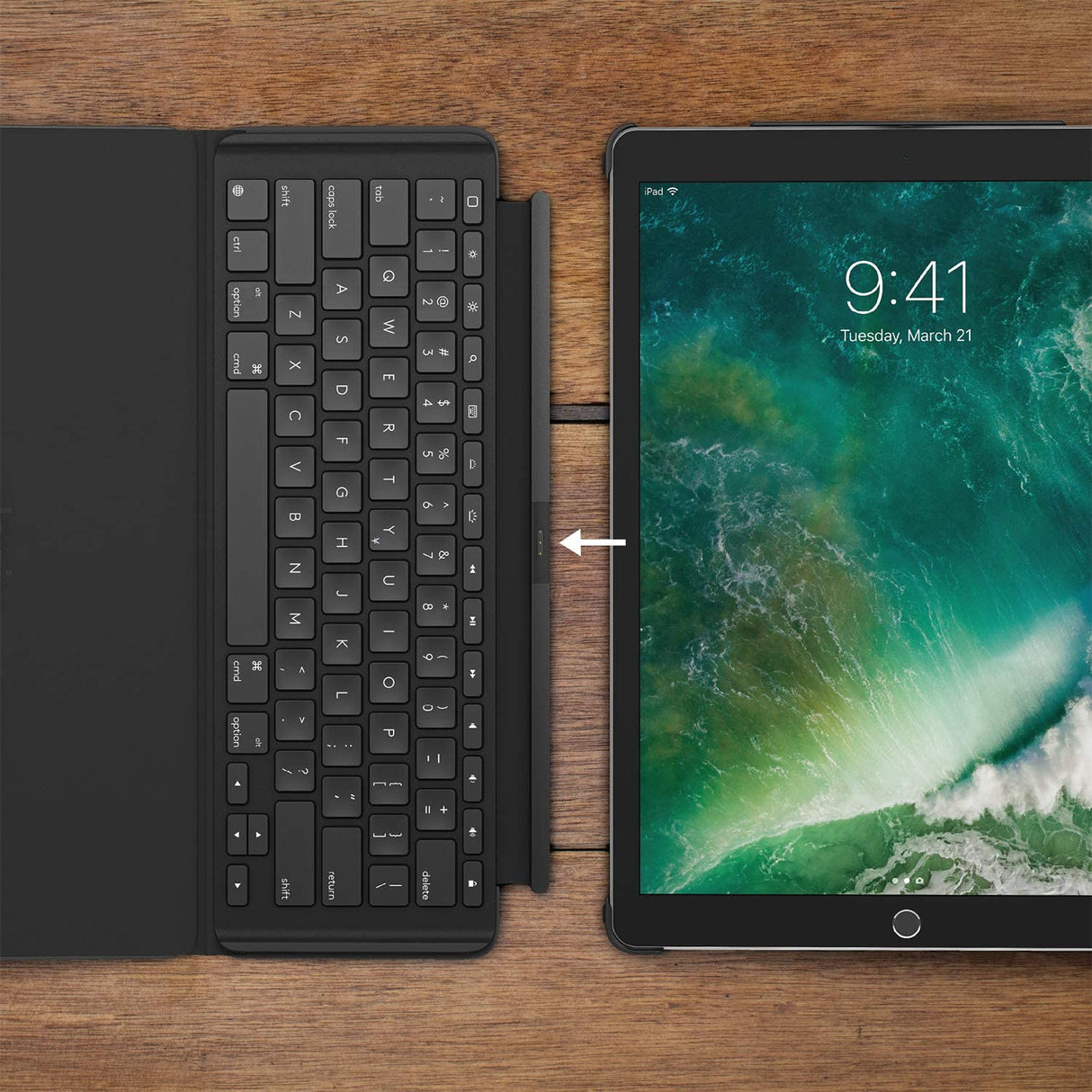 Logitech Slim Combo Detachable Keyboard for iPad Pro 12.9-Inch - Black