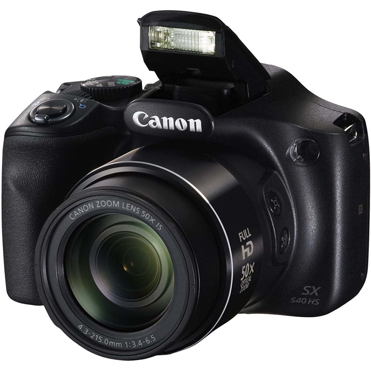 Canon PowerShot SX540 HS Bridge Camera, HD 1080p, Wi-Fi, NFC, 20.3MP, 50x, Black - Refurbished Good