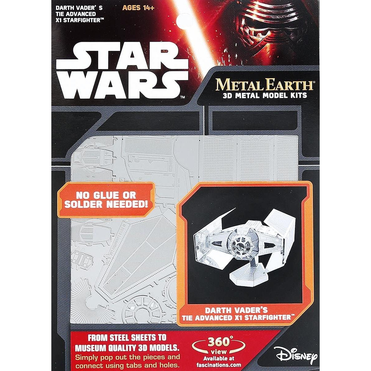 Metal Earth Star Wars Darth Vader's Tie Fighter 3D Metal Models Kit