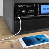 DIGITNOW! Bluetooth Vinyl Record Player Turntable, CD, Cassette, AM/FM Radio and Aux in with USB Port & SD Encoding - Black