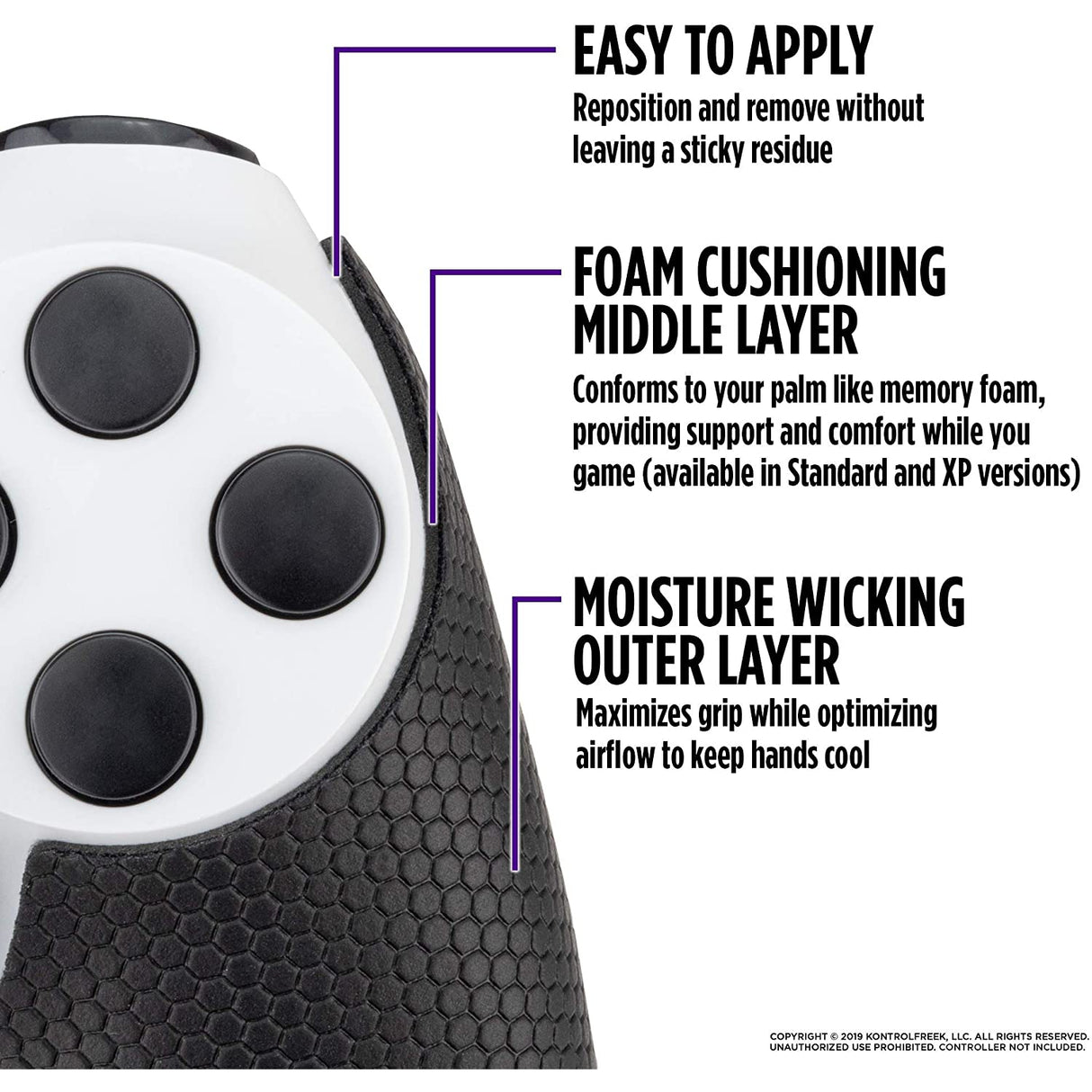 KontrolFreek Performance Grips for PS4 Controller - Black