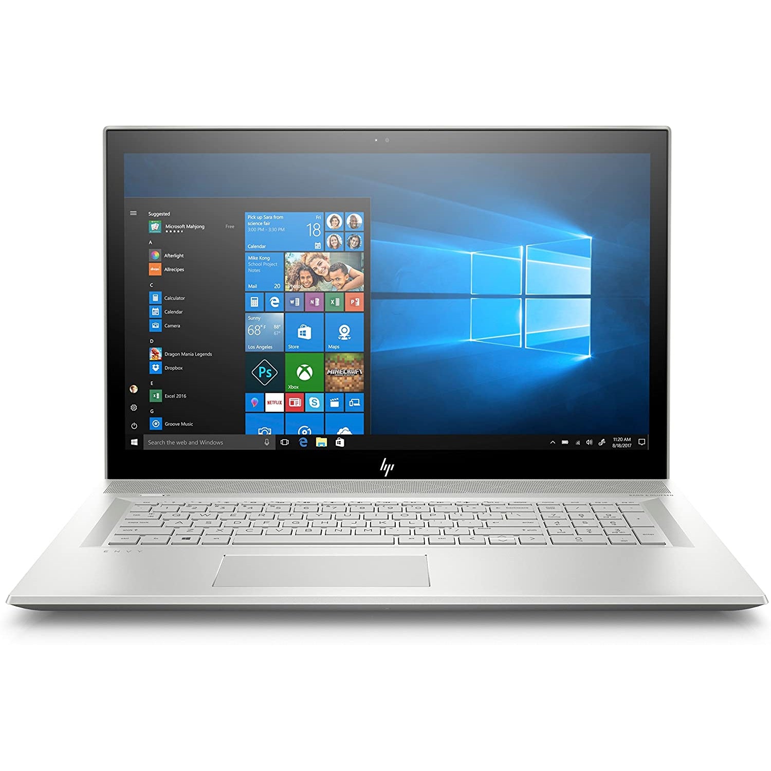 HP ENVY 17-bw0503na, 17.3" Laptop, Intel Core i7-8550U, 8GB RAM, 1TB HDD, NVIDIA GeForce MX150, Win 10, 4BA03EA#ABU - Silver