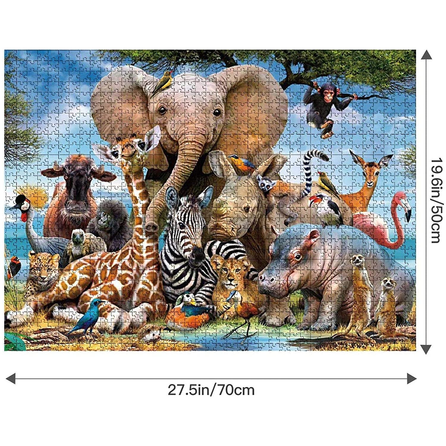 Xiong Xiong 1000 Pieces African Animals Jigsaw Puzzle for Adult And Children