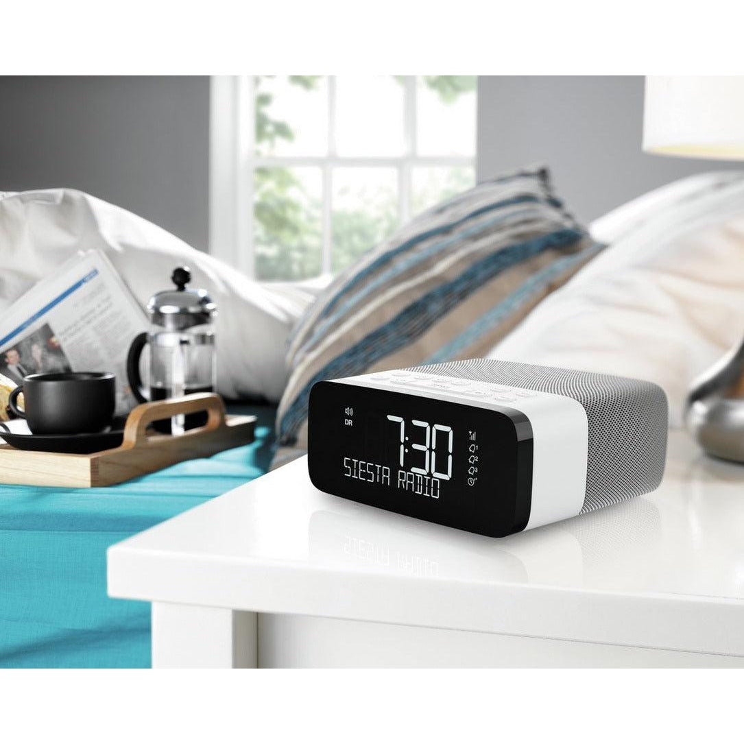 Pure Siesta Rise DAB+/FM Bedside Alarm Clock, White - Refurbished Excellent