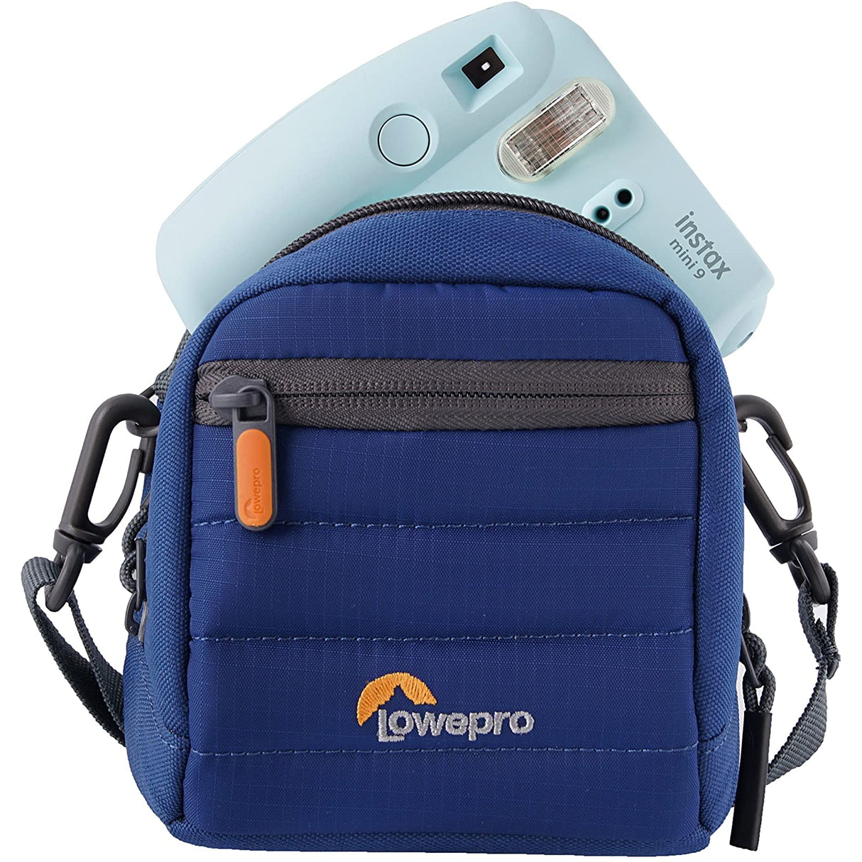 Lowepro Tahoe CS 80 Case, Fits Fujifilm Instax Mini Cameras, HOZ Cameras, Small Mirrorless, Batteries, Memory Cards, Extra Film, Blue