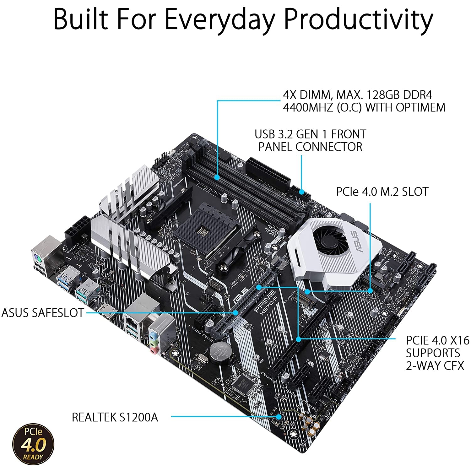 ASUS Prime X570-P ATX Motherboard, AMD Socket AM4