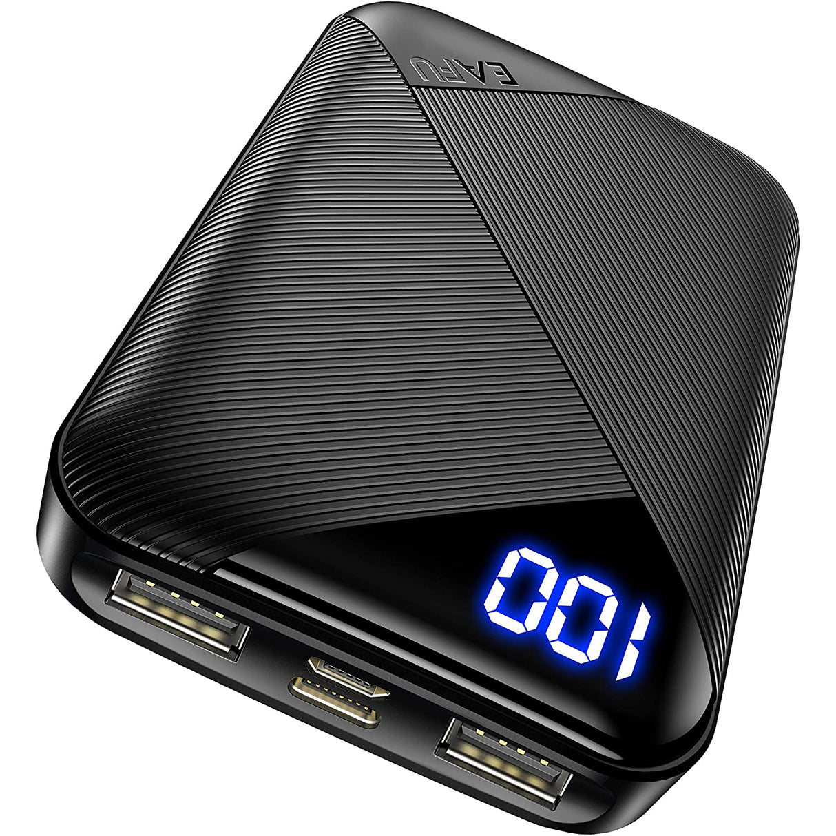 Eafu Portable Charger, Compact 10000mAh Dual 3A High Speed LED Display Power Bank, External Battery Pack with Flashlight