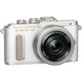 Olympus PEN E-PL8 Kit, 16.4 Megapixel, Image Stabilisation, Electronic Viewfinder, FHD Video, Wi-Fi + M.Zuiko 14-42 mm EZ Zoom Lens, White/Black