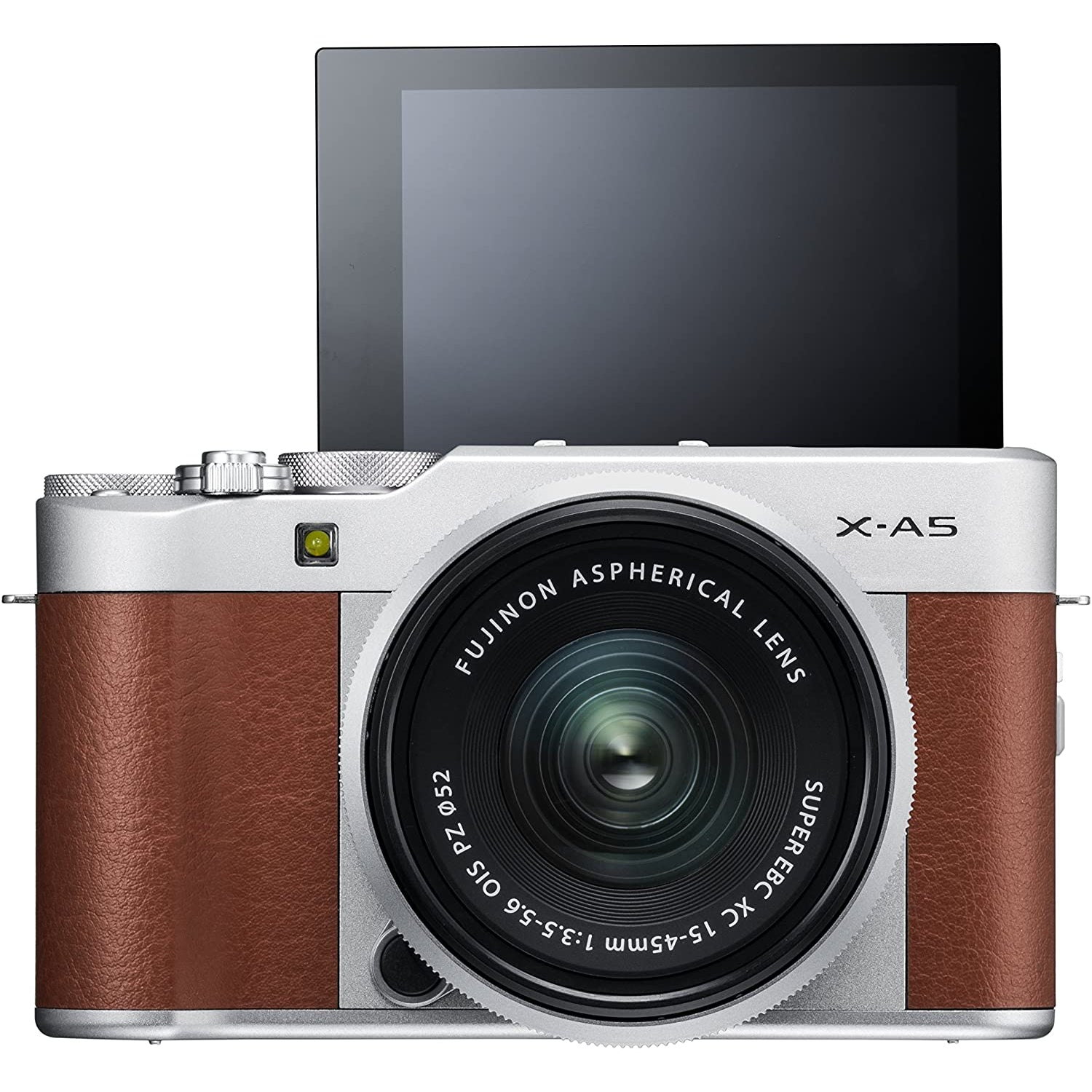 Fujifilm X-A5 Compact System Camera with XC 15-45mm OIS Lens, 24.2MP, Wi-Fi, Brown & Silver