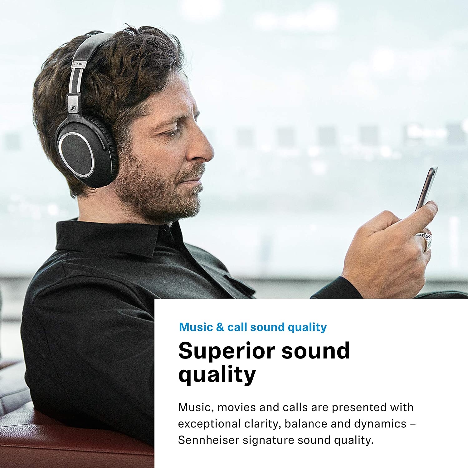Sennheiser PXC 550 Wireless Headphones, Adaptive Noise Cancelling