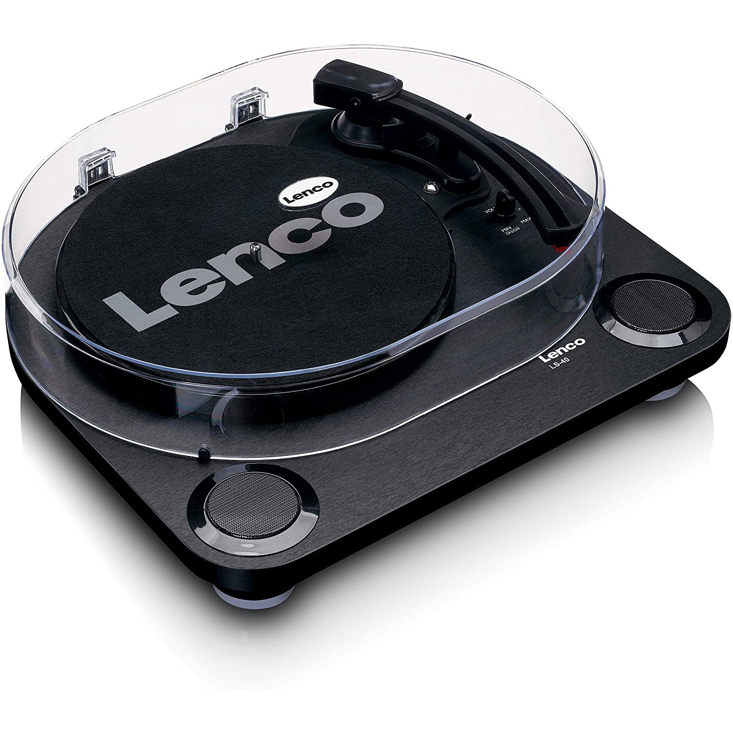 Lenco LS-40BK Turntable With Built-in Speakers, Black