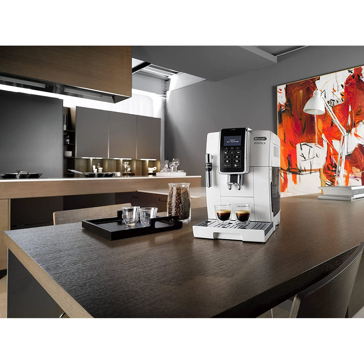 De'Longhi Dinamica Bean-to-Cup Coffee Machine ECAM350.35.W, White