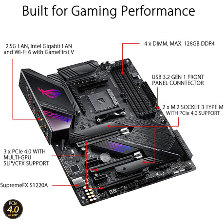 ASUS ROG Strix X570-E Gaming ATX Motherboard, AMD Socket AM4, Ryzen