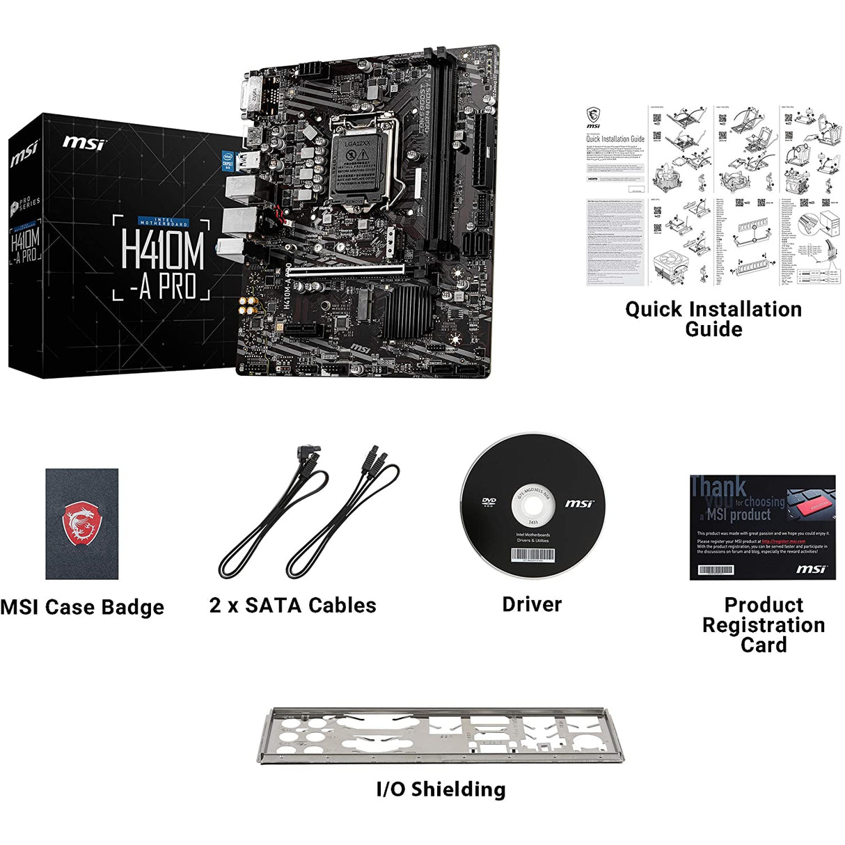 MSI H410M-A PRO mATX Motherboard, 10th Gen Intel Core, LGA 1200 Socket - Refurbished Good