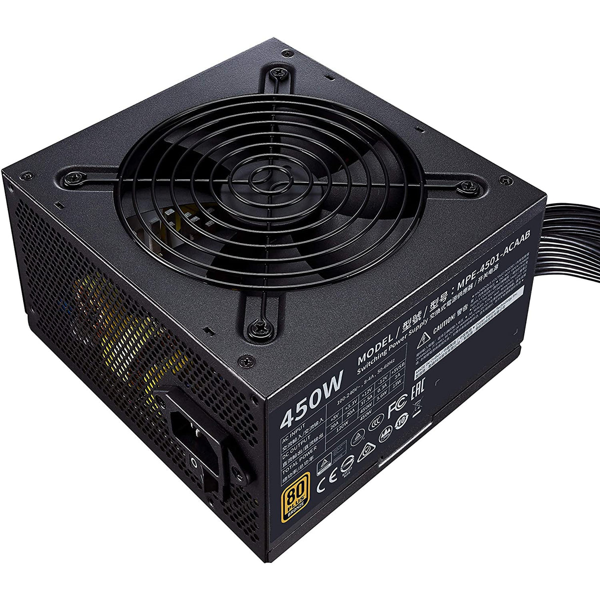 Cooler Master MWE 450 Bronze-V2, 450W 80 Plus Bronze Power Supply PSU