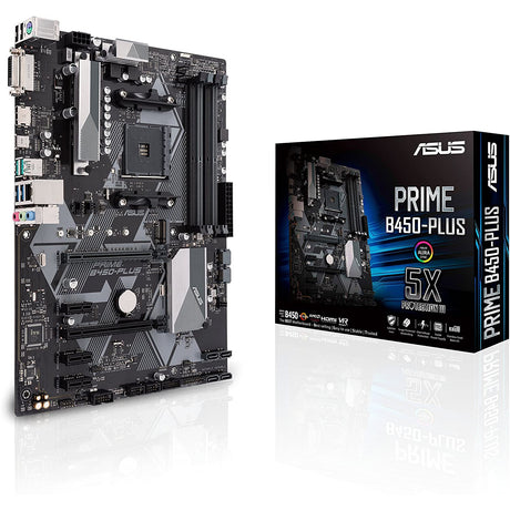 ASUS Prime B450-PLUS, AMD AM4, ATX Motherboard 90MB0YN0-M0EAY0