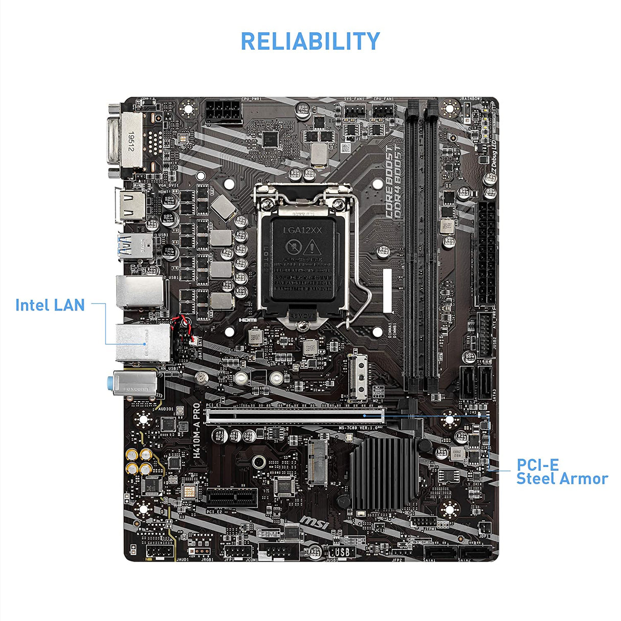 MSI H410M-A PRO mATX Motherboard, 10th Gen Intel Core, LGA 1200 Socket - Refurbished Good