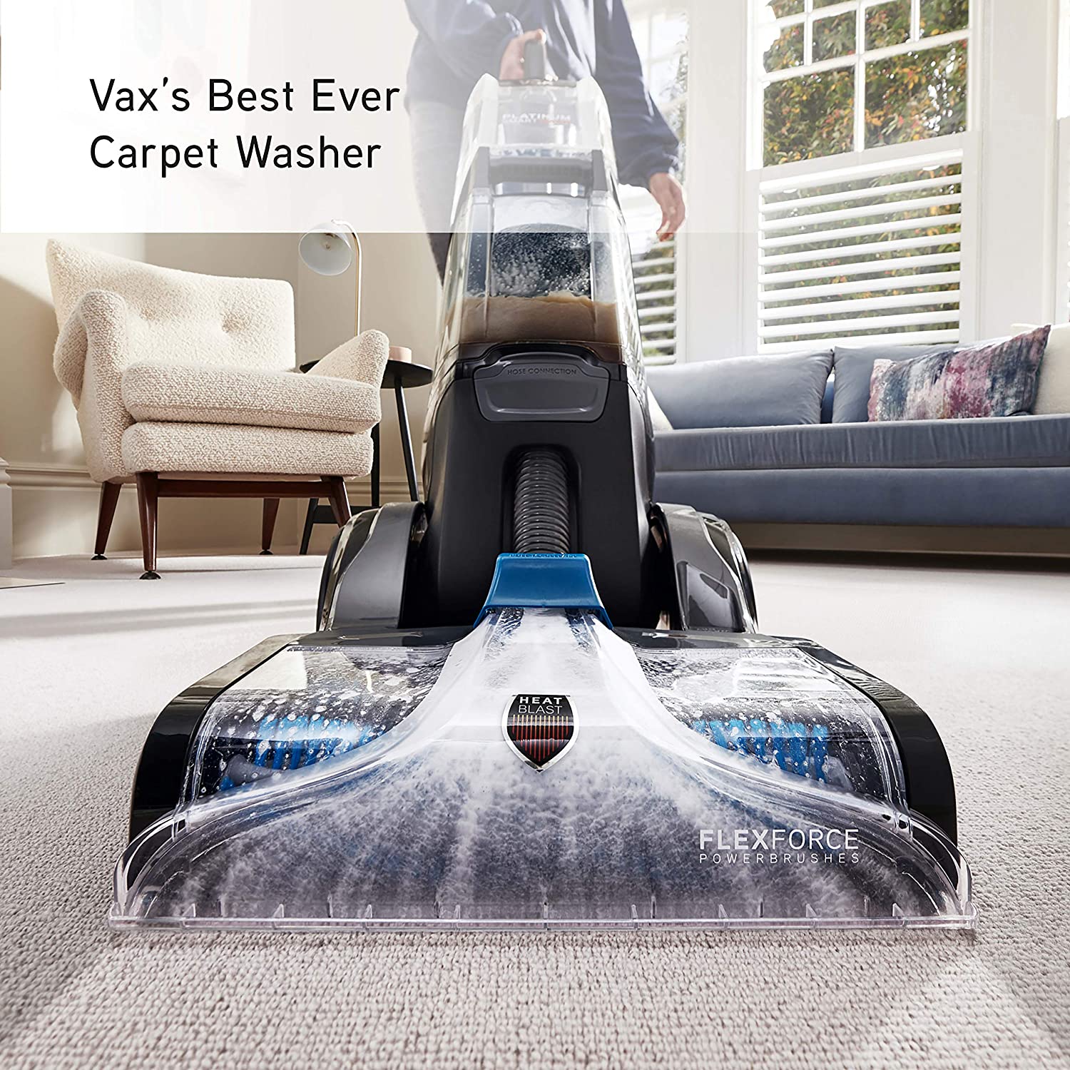 Vax Platinum Smartwash Carpet Cleaner, Charcoal/Blue