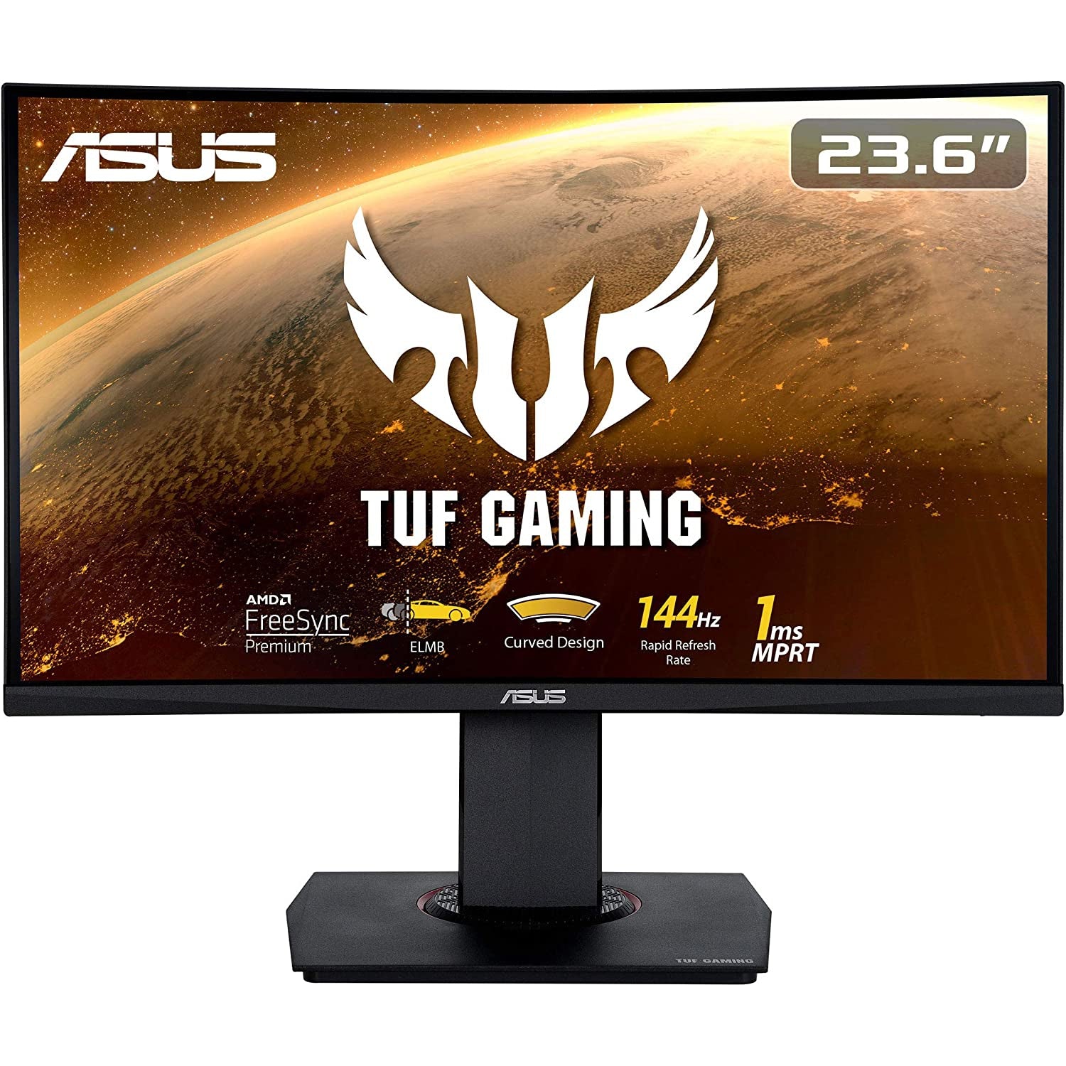ASUS TUF Gaming VG24VQ 23.6" Widescreen VA LED Black Curved Monitor - Missing Stand